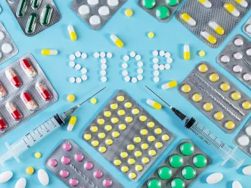 médicaments avec stop au milieu